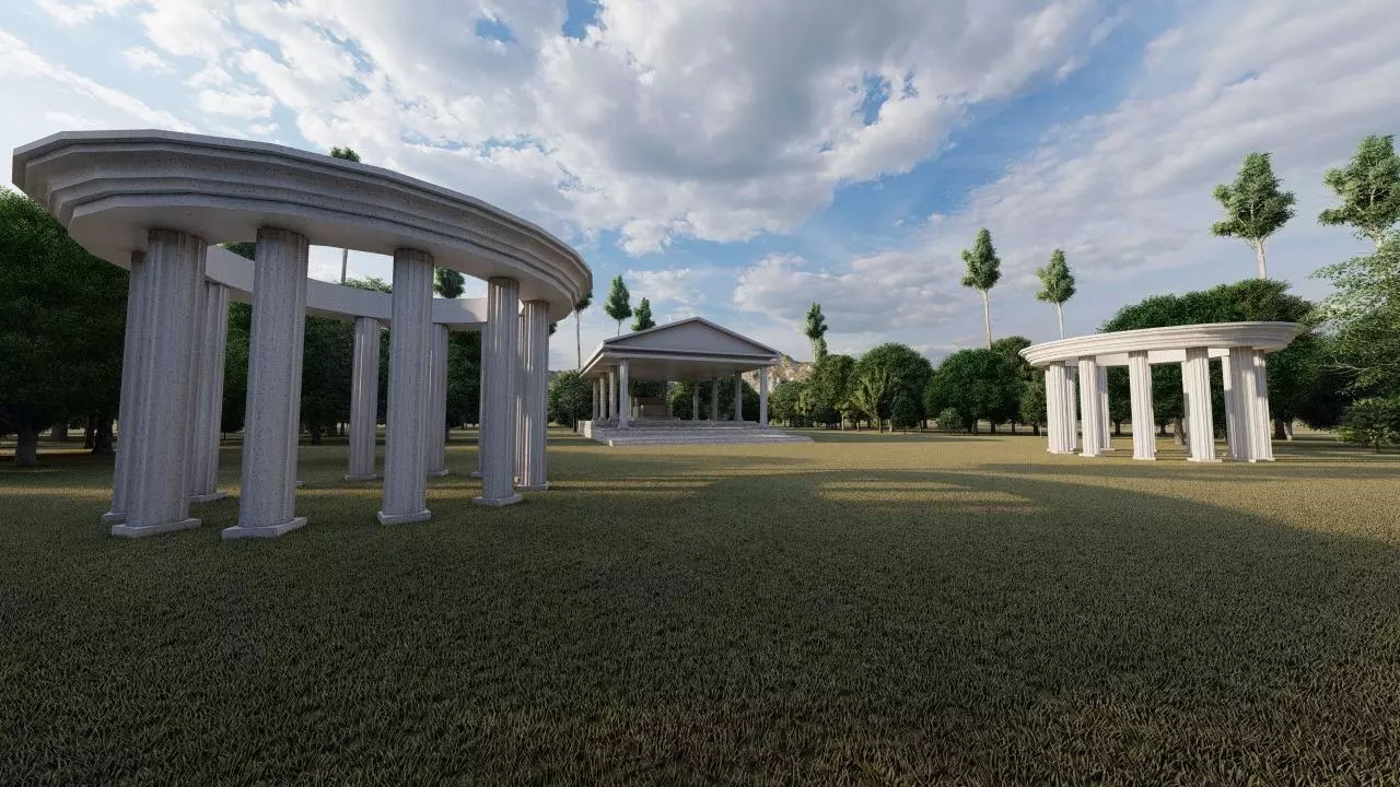 Historical temple-place of worship 3D model_0