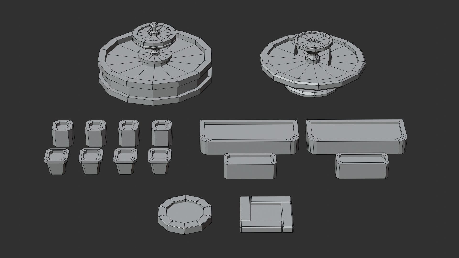 Cartoon Low Poly Trees Flowers Pack Low-poly 3D model_13