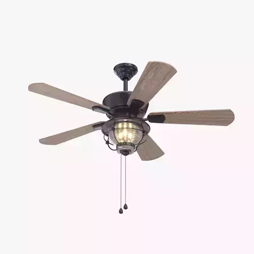 52 Inch Bronze Indoor Outdoor Ceiling Fan with Light PBR
