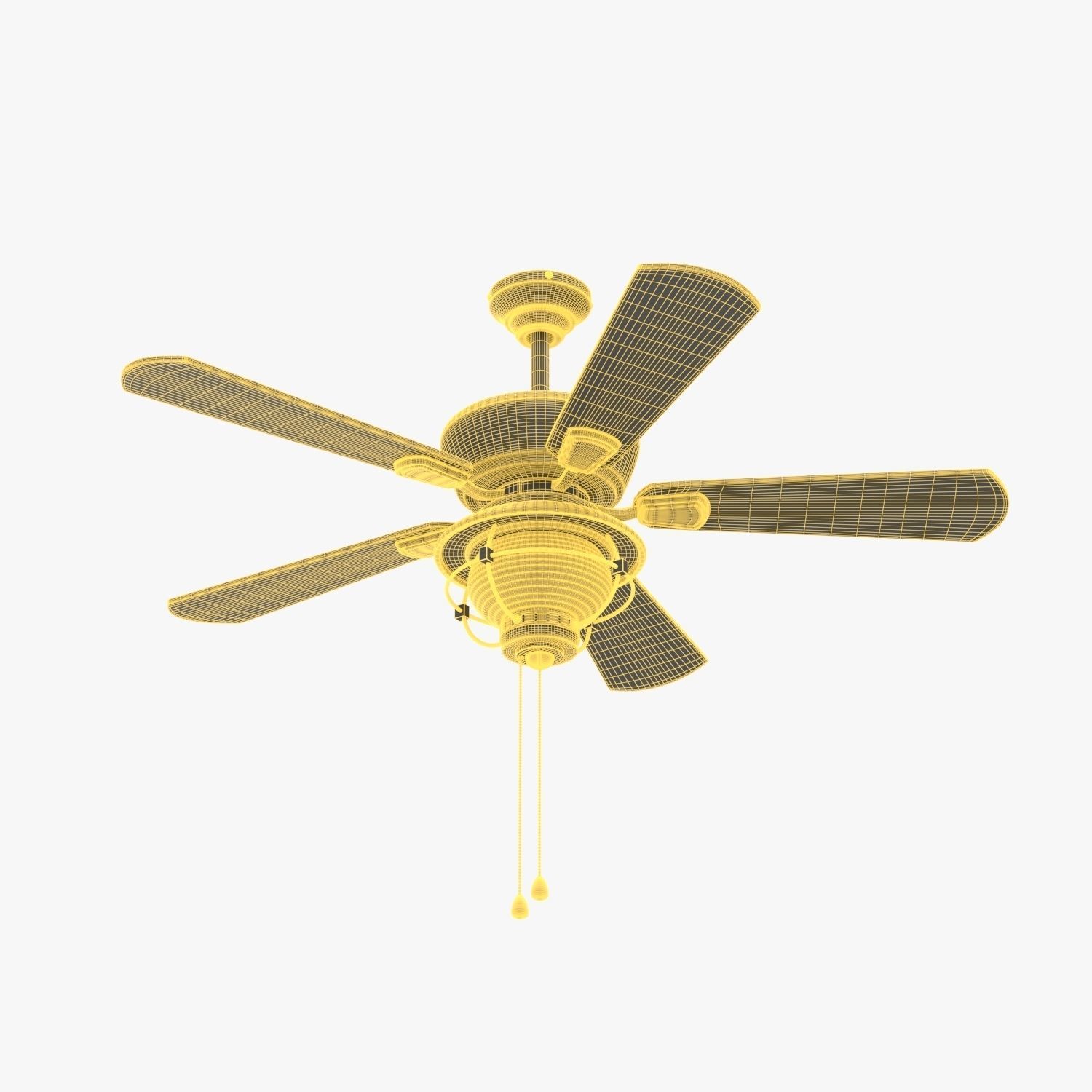 52 Inch Bronze Indoor Outdoor Ceiling Fan with Light PBR 3D model_5