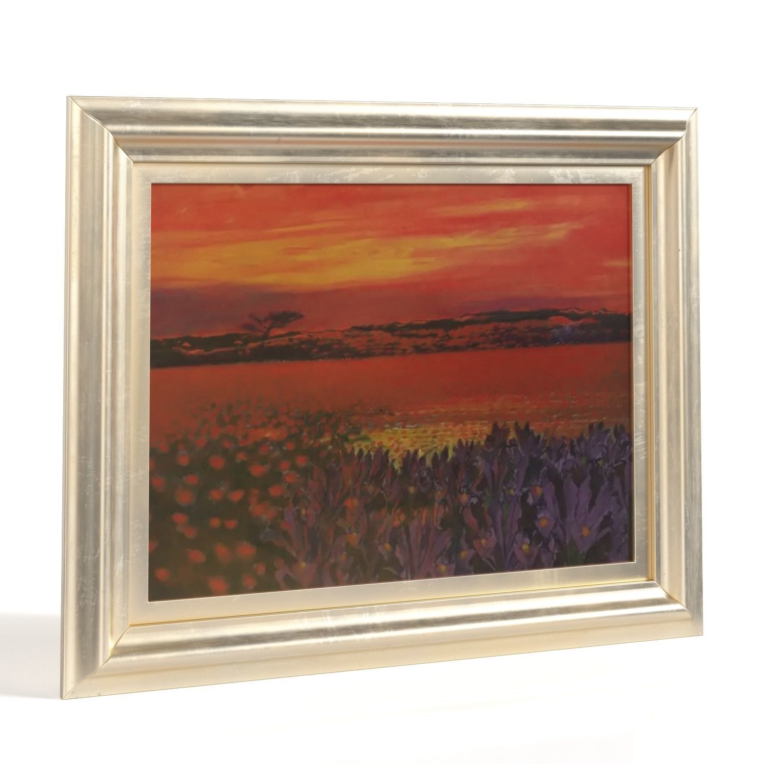 Andrea Razzaauti Painting of Irish Poppy Field Wall Art PBR 3D model_4