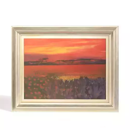 Andrea Razzaauti Painting of Irish Poppy Field Wall Art PBR