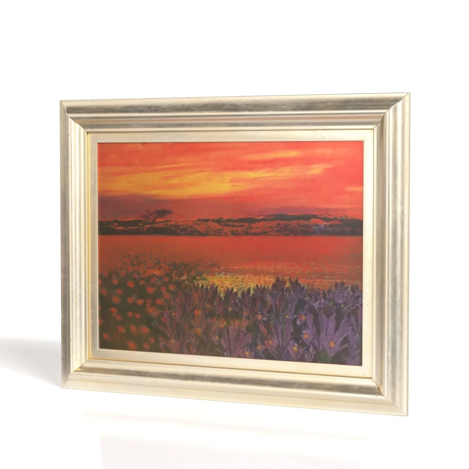 Andrea Razzaauti Painting of Irish Poppy Field Wall Art PBR 3D model_2