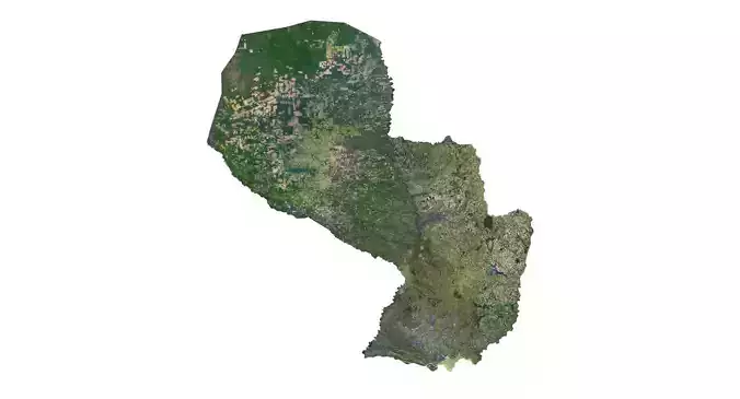 Paraguay Terrain 3D Map