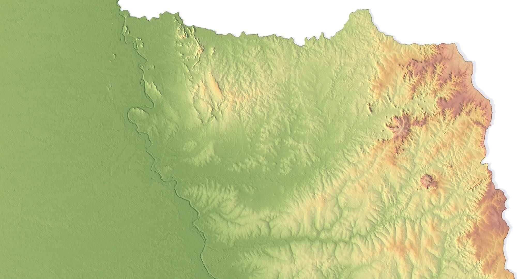 Paraguay Terrain 3D Map 3D model_4