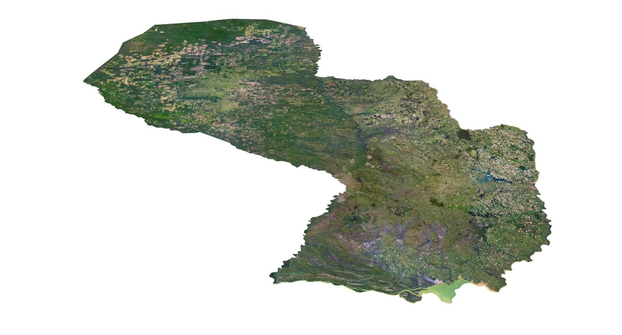 Paraguay Terrain 3D Map 3D model_7