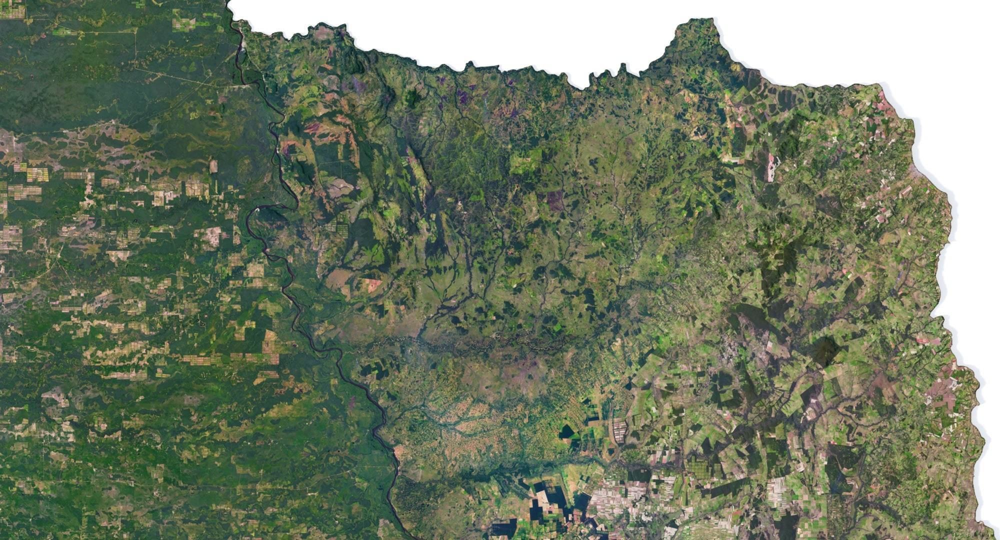 Paraguay Terrain 3D Map 3D model_3