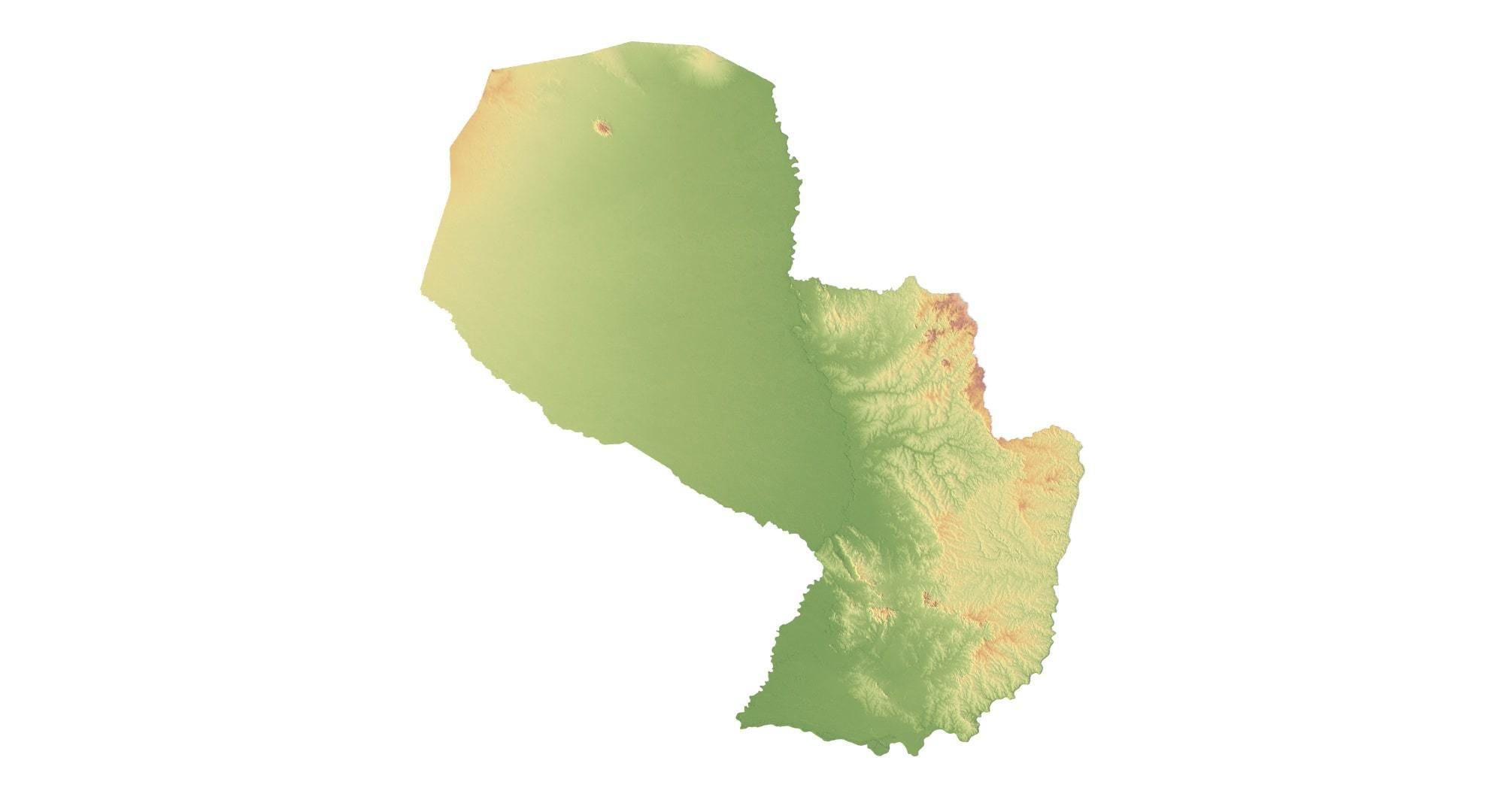 Paraguay Terrain 3D Map 3D model_1