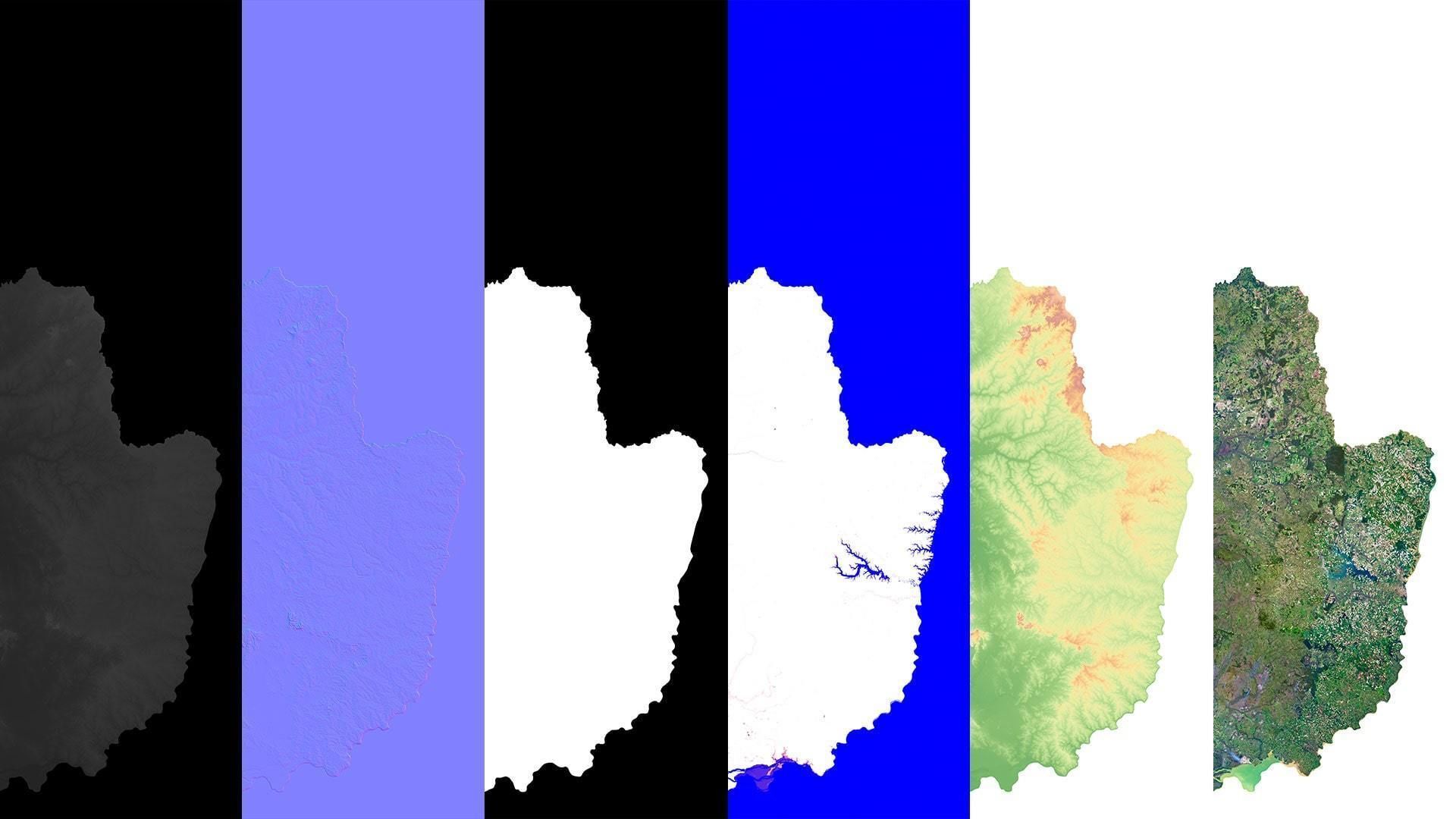 Paraguay Terrain 3D Map 3D model_14