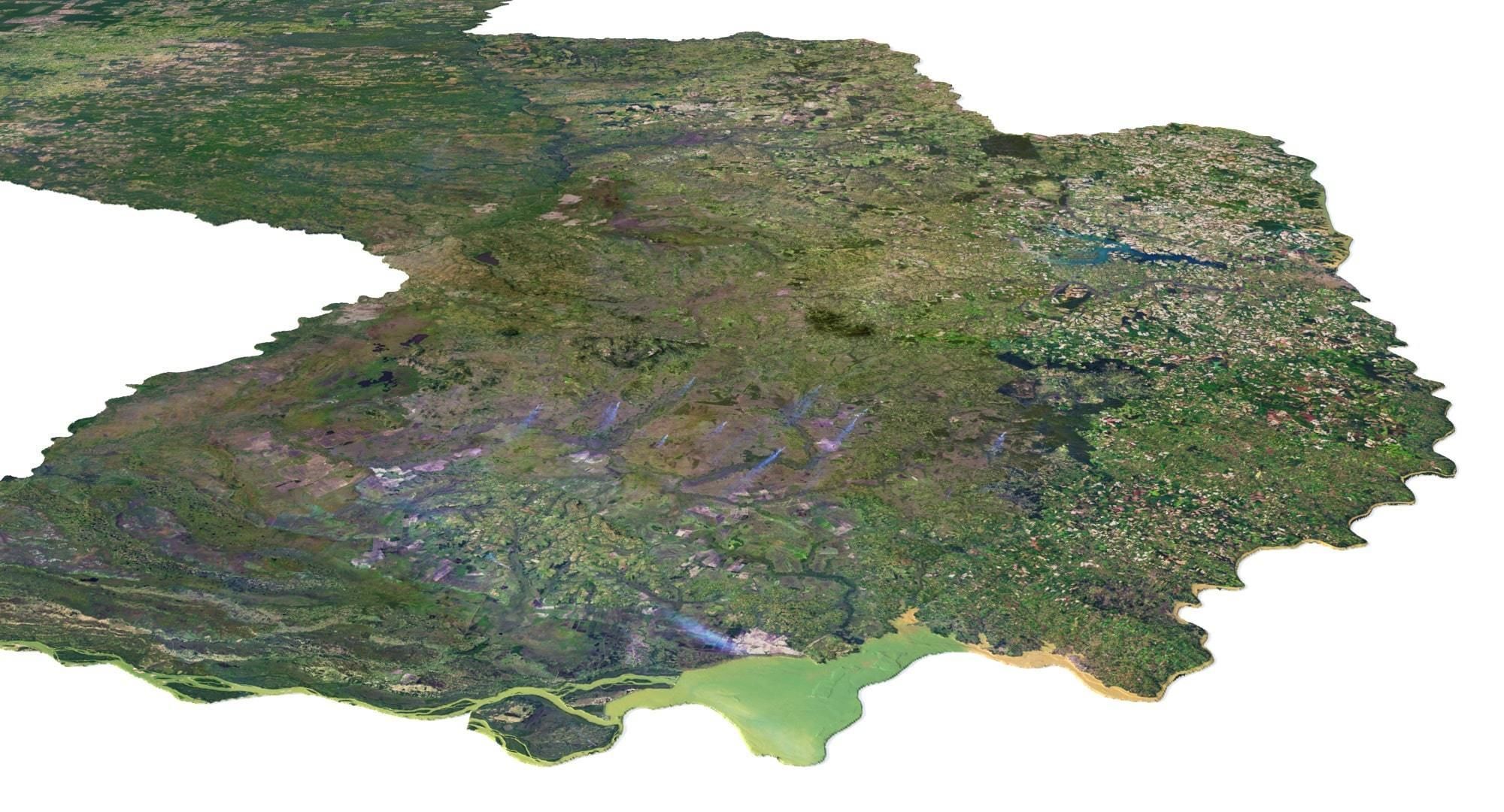 Paraguay Terrain 3D Map 3D model_9