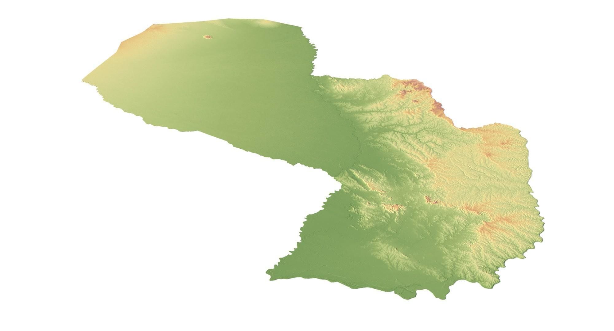 Paraguay Terrain 3D Map 3D model_8
