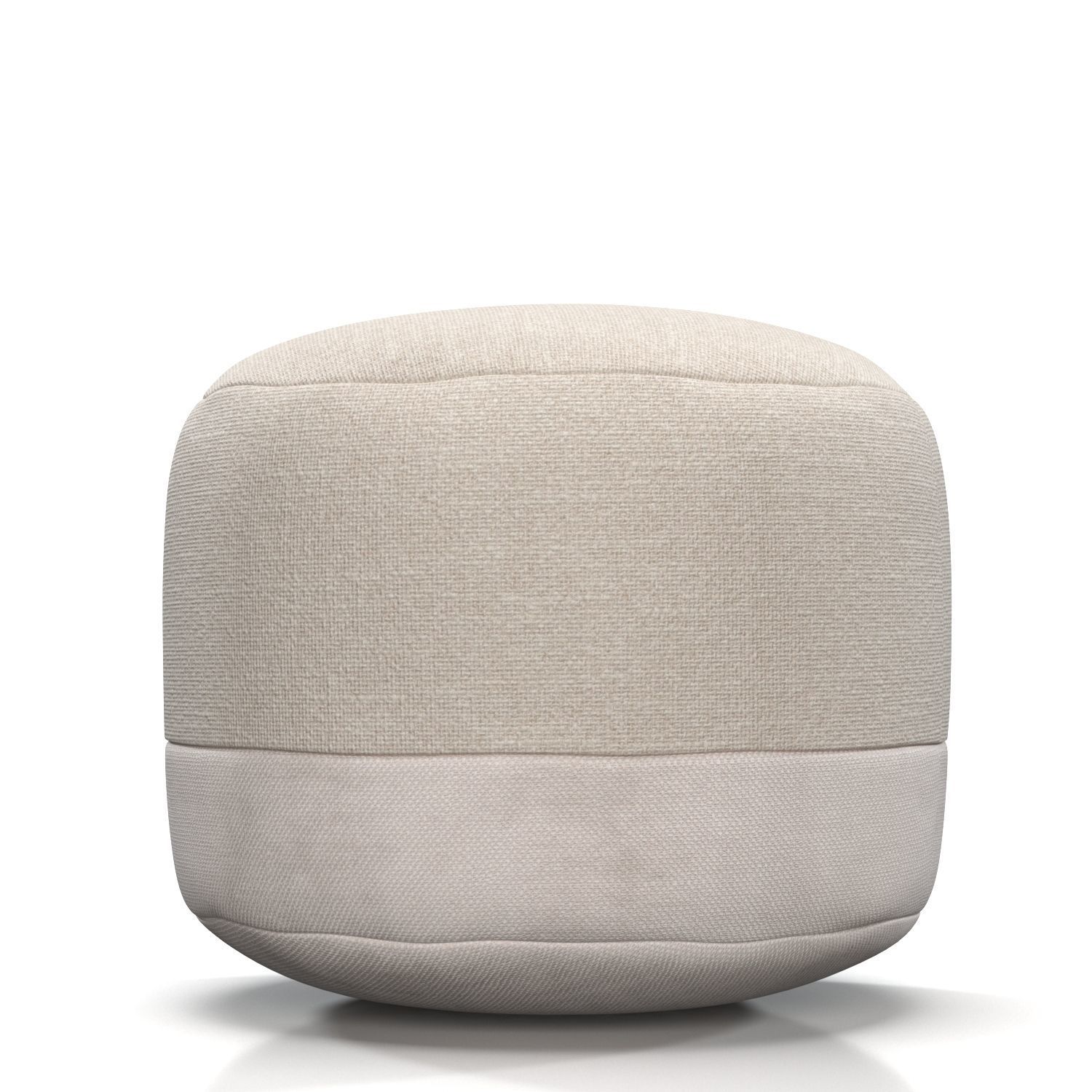 Cotton Canvas Round Pouf 3D model_1