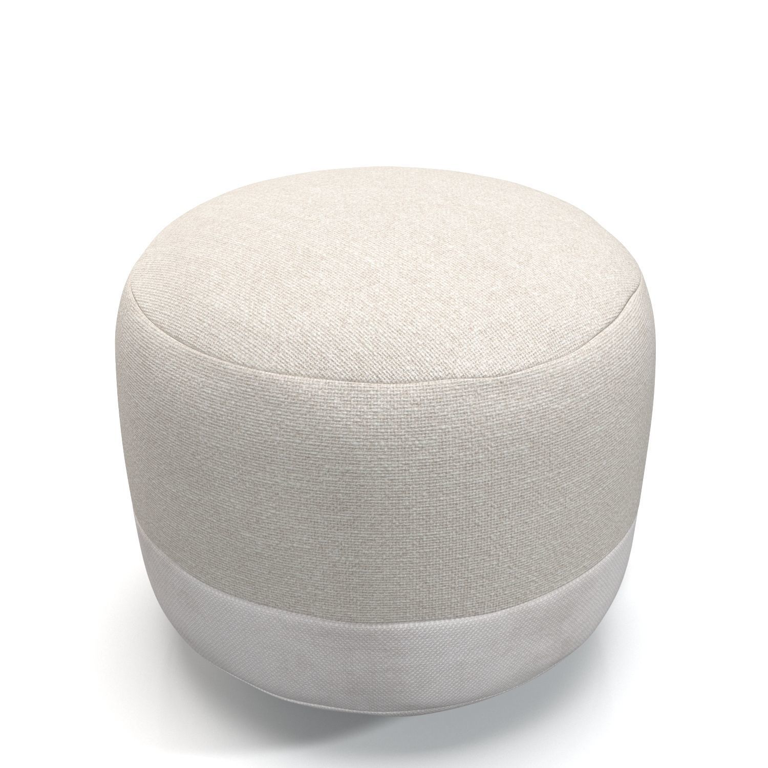 Cotton Canvas Round Pouf 3D model_4