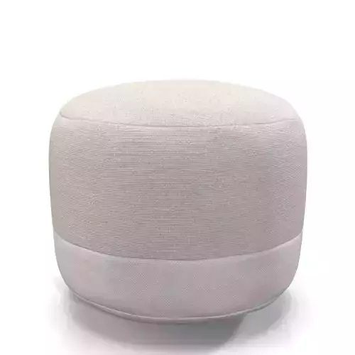 Cotton Canvas Round Pouf