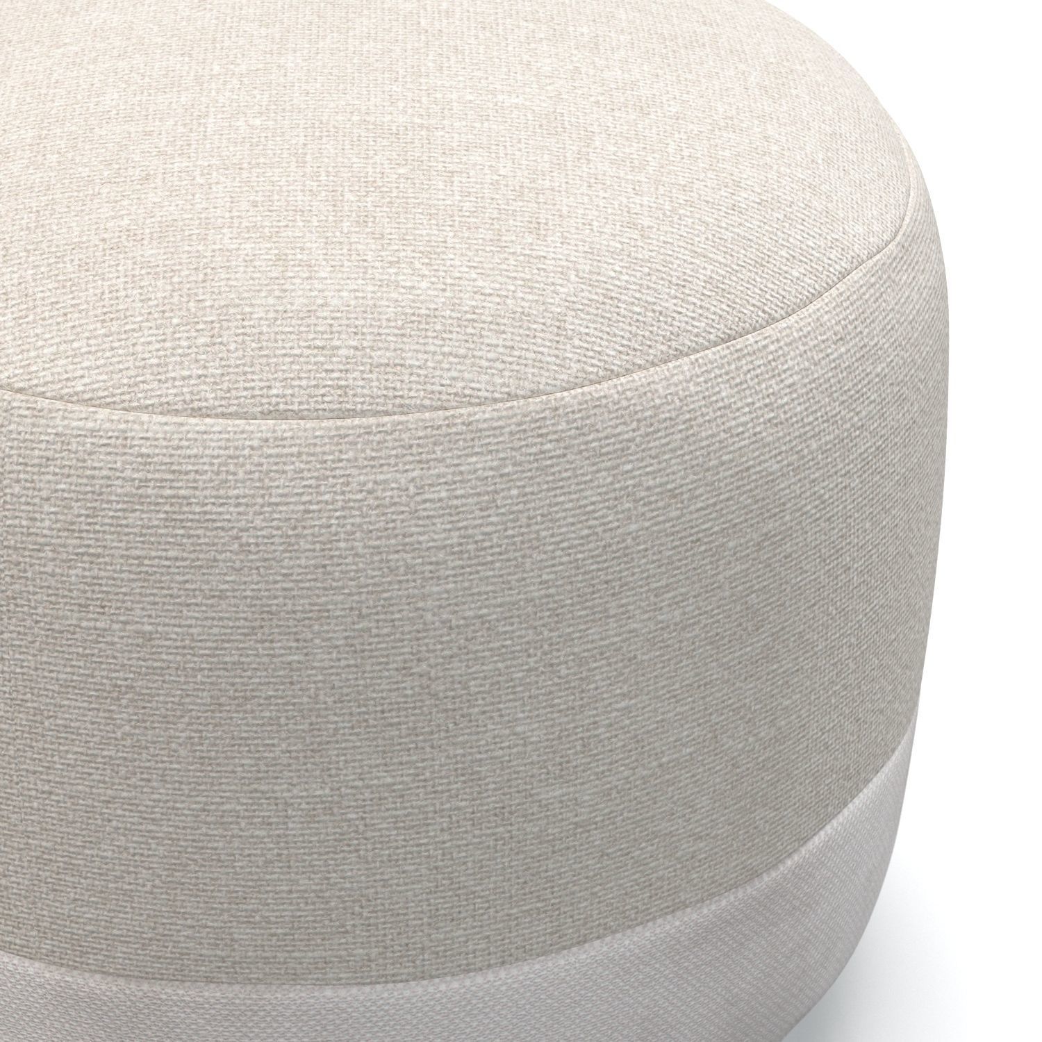 Cotton Canvas Round Pouf 3D model_3