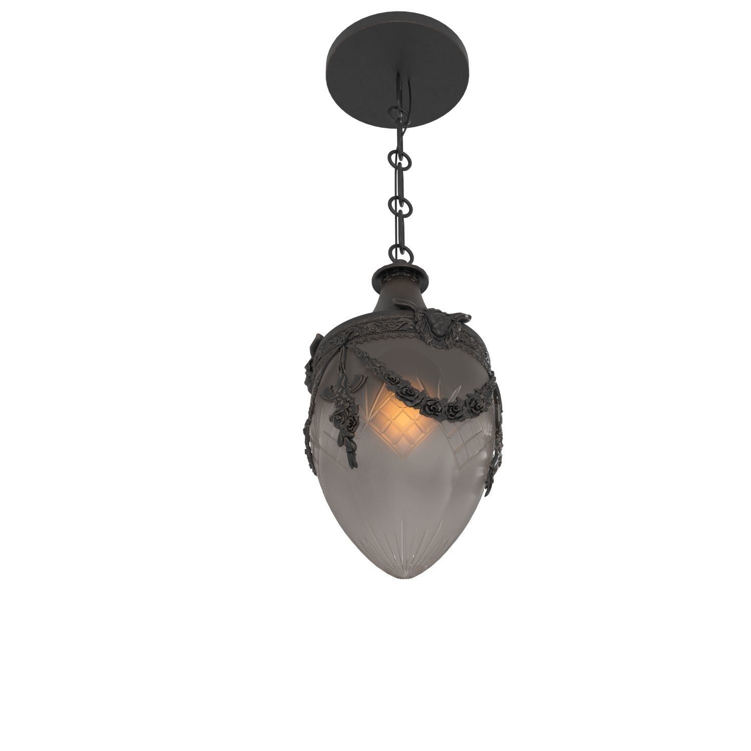 Edwardian Cut Glass Pendant PBR 3D model_2