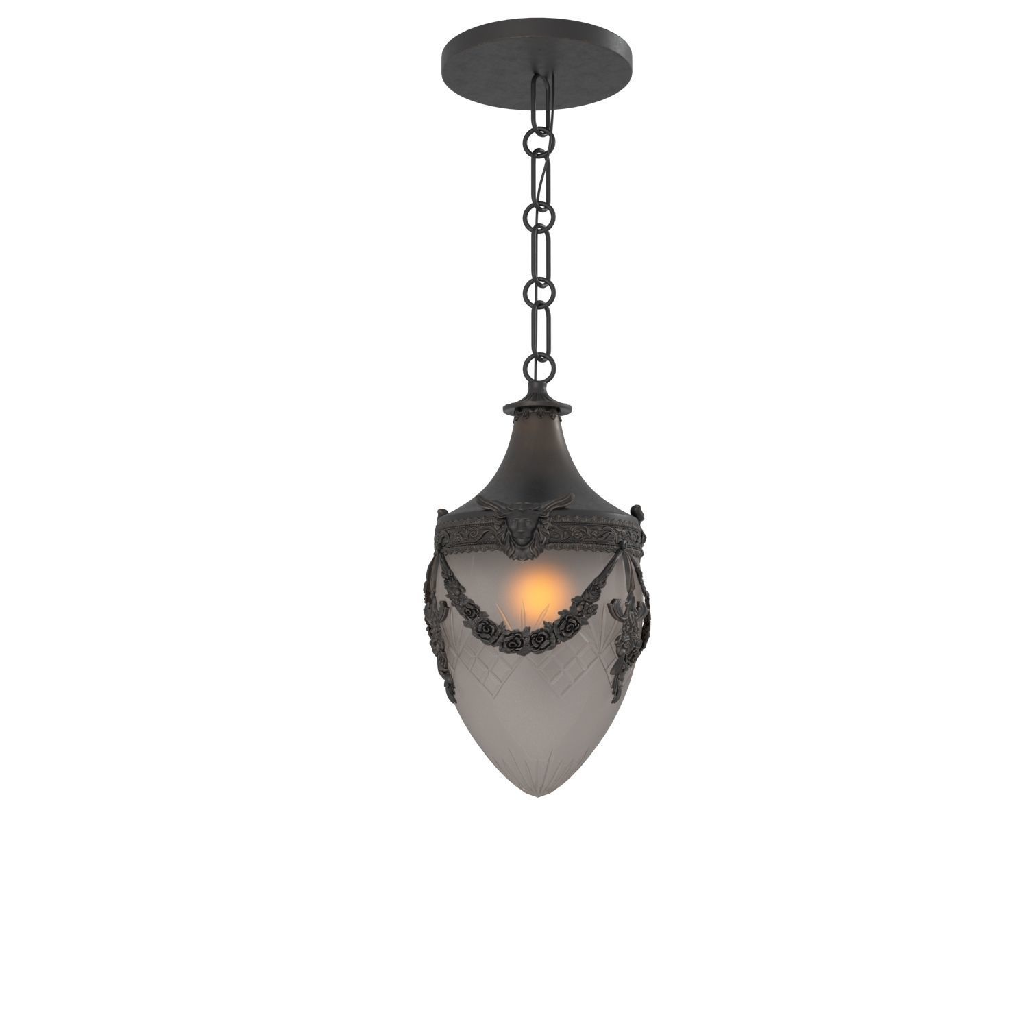 Edwardian Cut Glass Pendant PBR 3D model_1