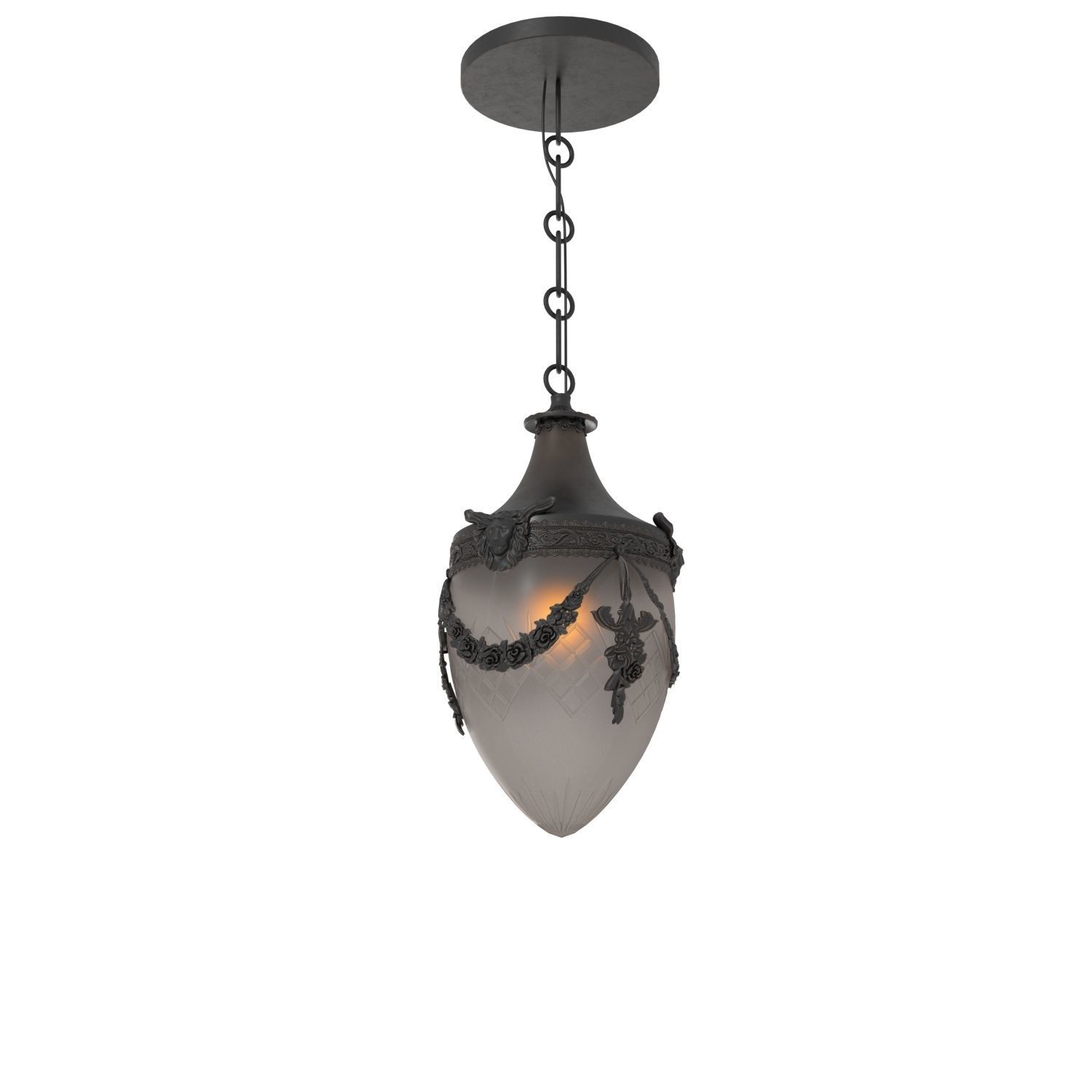 Edwardian Cut Glass Pendant PBR 3D model_4