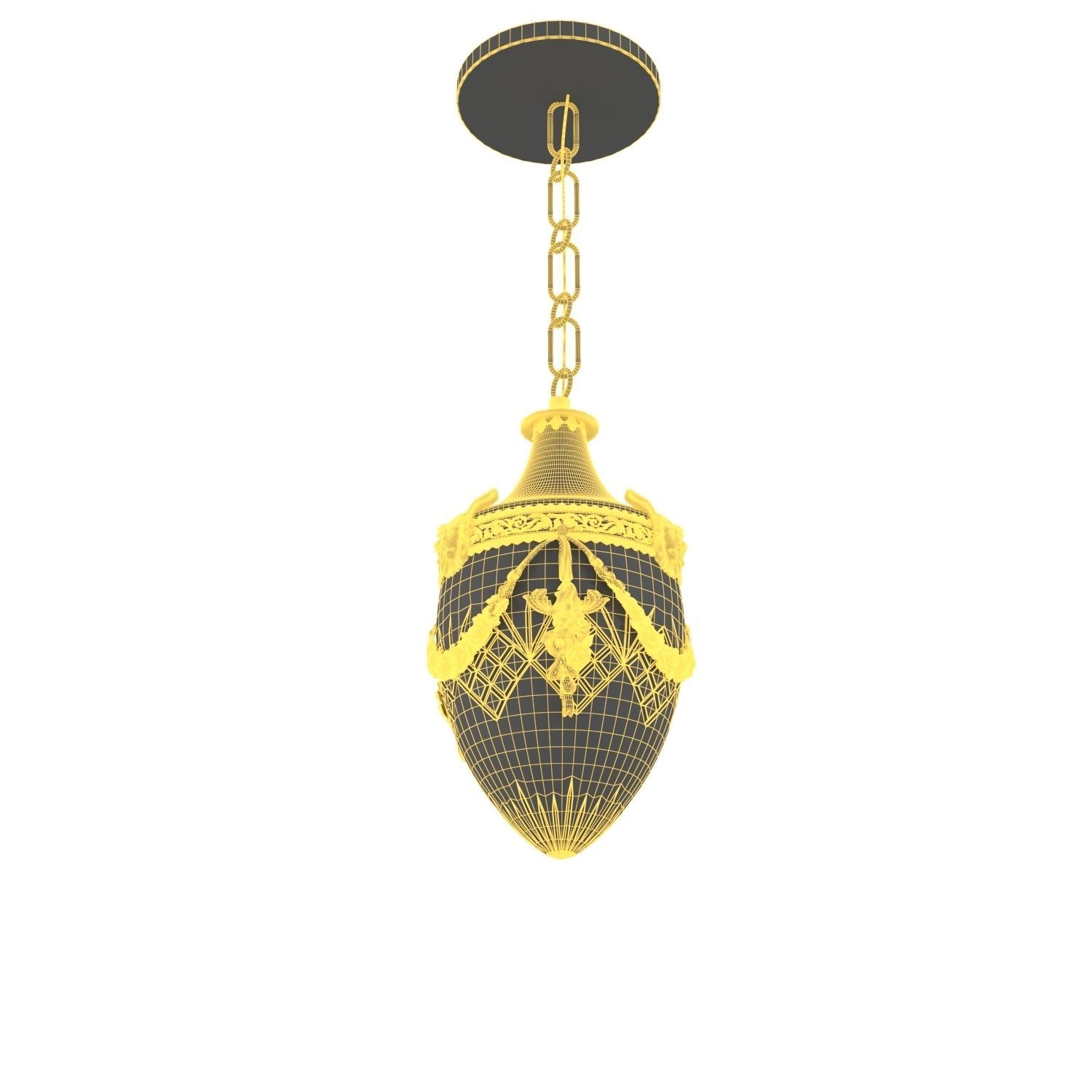 Edwardian Cut Glass Pendant PBR 3D model_5