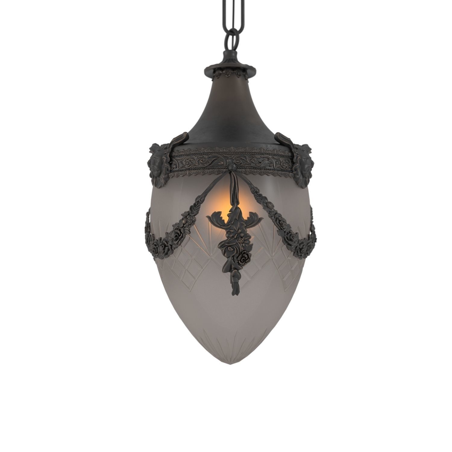 Edwardian Cut Glass Pendant PBR 3D model_3