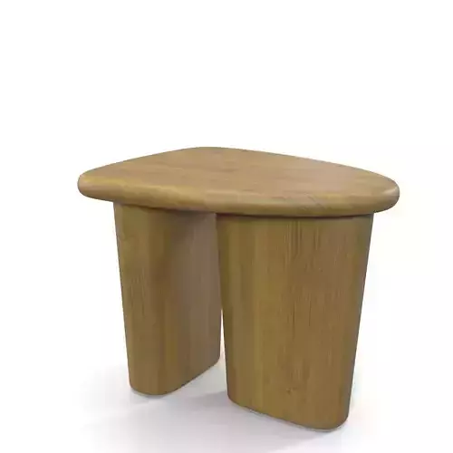 Kalle Sculptural Oak Side Table PBR 3D model