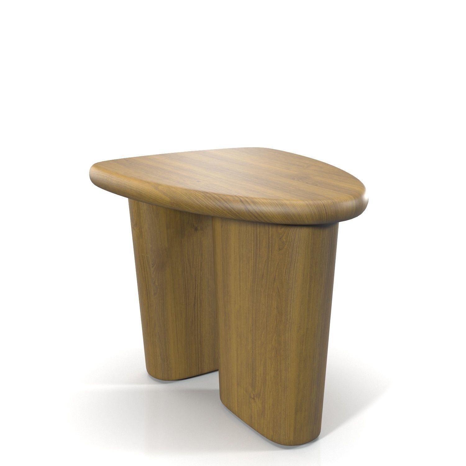 Kalle Sculptural Oak Side Table PBR 3D model_4