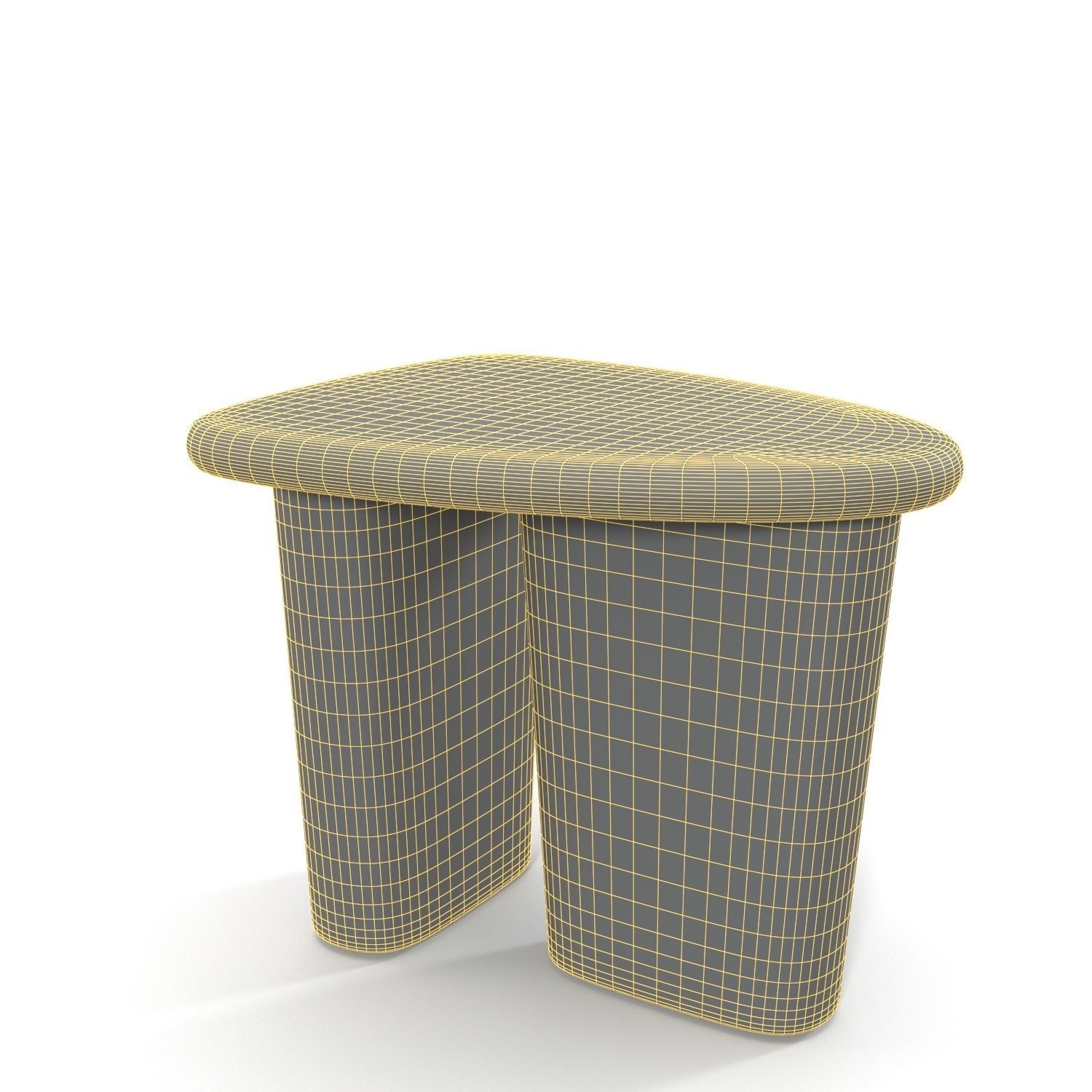 Kalle Sculptural Oak Side Table PBR 3D model_5