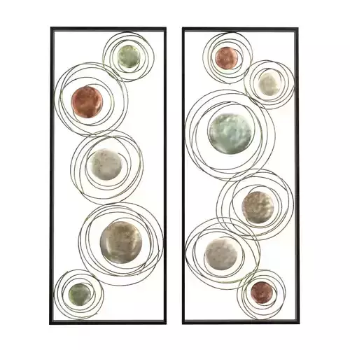 Kronos 2 Piece Circle Wall Art PBR