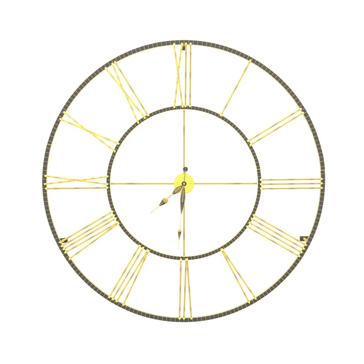 Large Wall Clock PBR 3D model_5