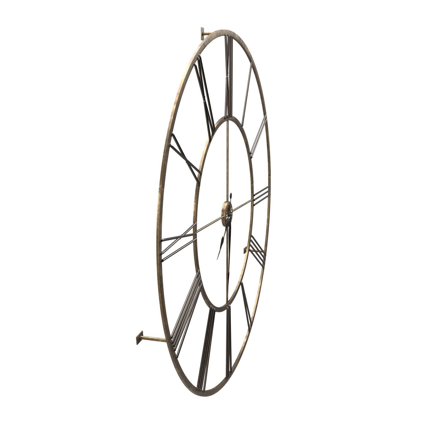 Large Wall Clock PBR 3D model_1