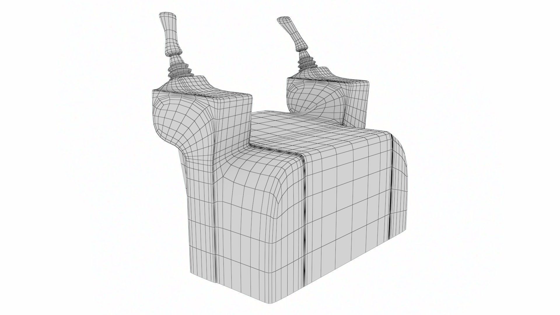 Vehicle Controller Dock with Joy stick ISO SAE controls Low-poly 3D model_19
