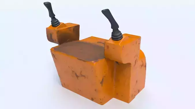 Vehicle Controller Dock with Joy stick ISO SAE controls Low-poly 3D model
