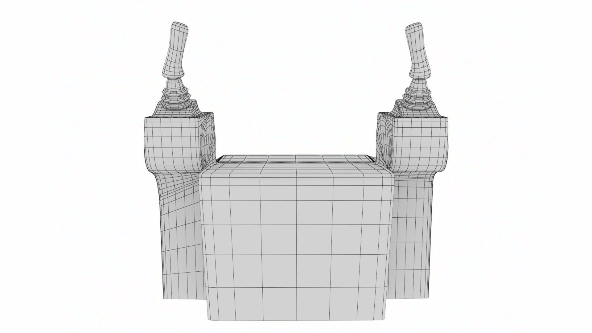 Vehicle Controller Dock with Joy stick ISO SAE controls Low-poly 3D model_15