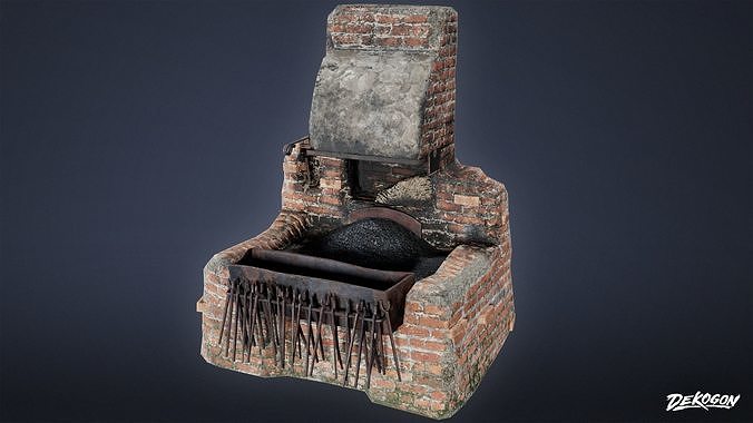 MEDIEVAL - Forge 01 - LOW POLY Low-poly 3D model