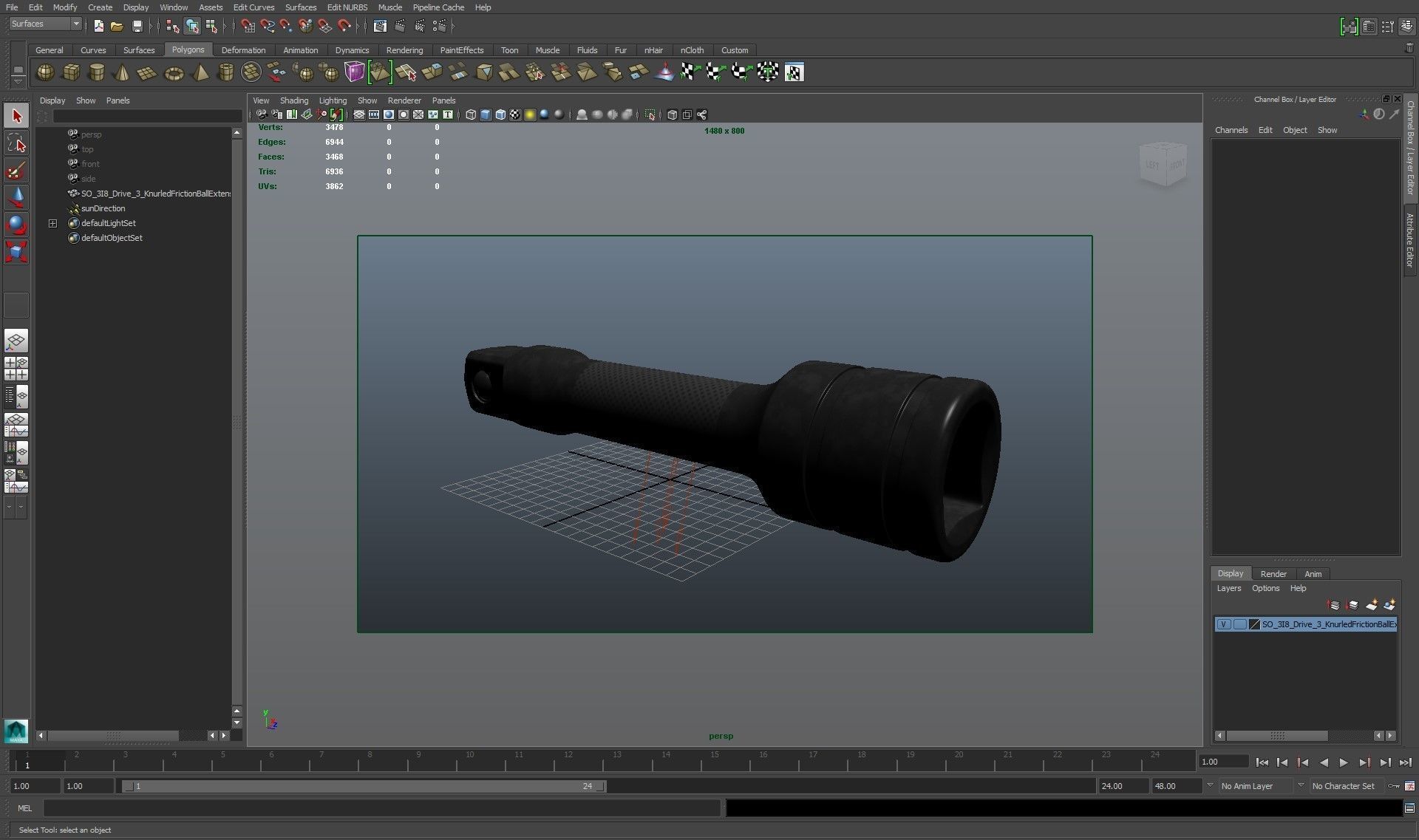 Socket Tool FXK3 Low-poly 3D model_23