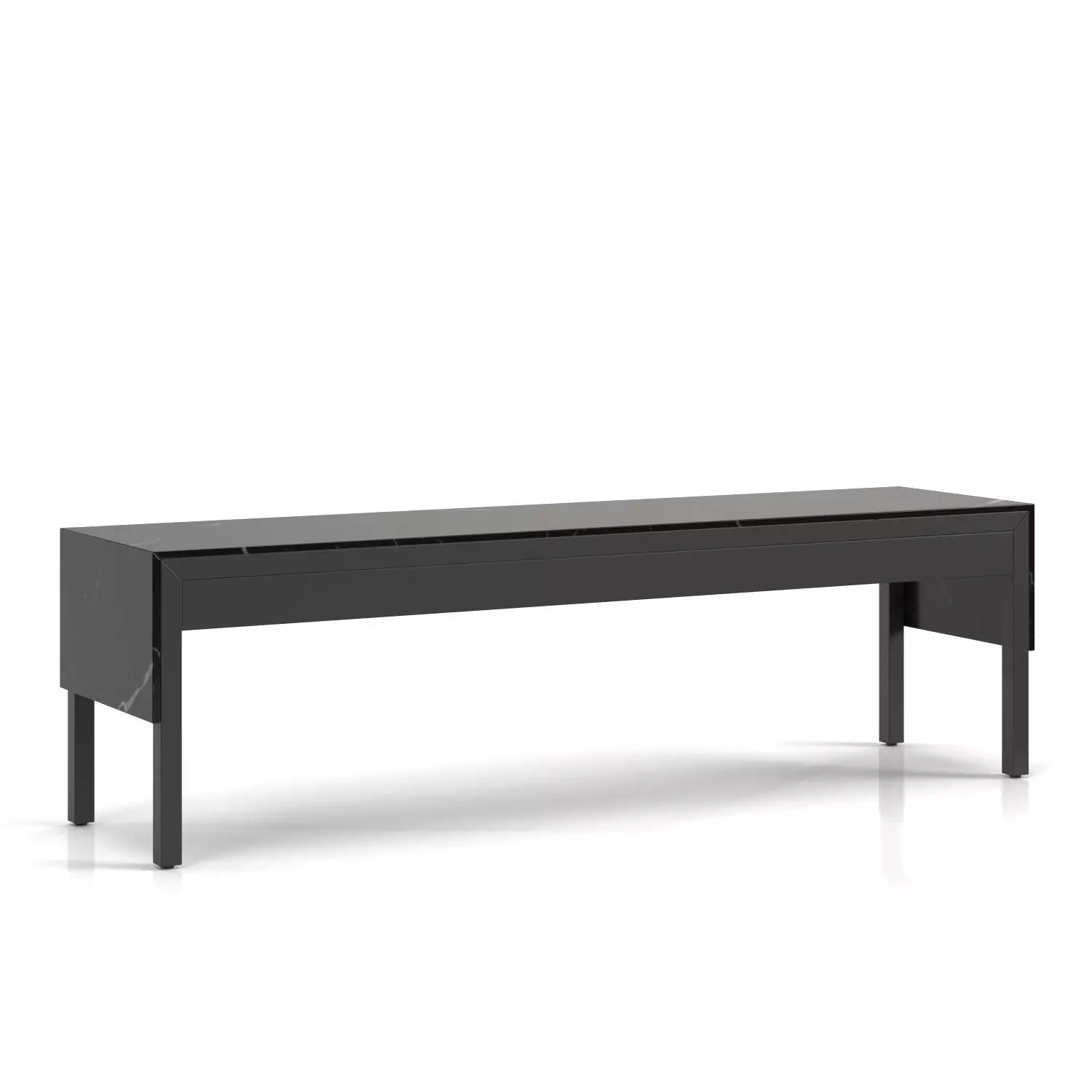 Wood Base Console Table With Top Stone PBR 3D model_0