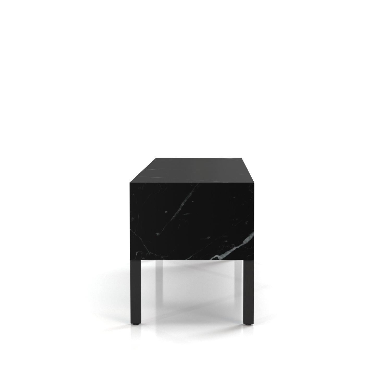 Wood Base Console Table With Top Stone PBR 3D model_1