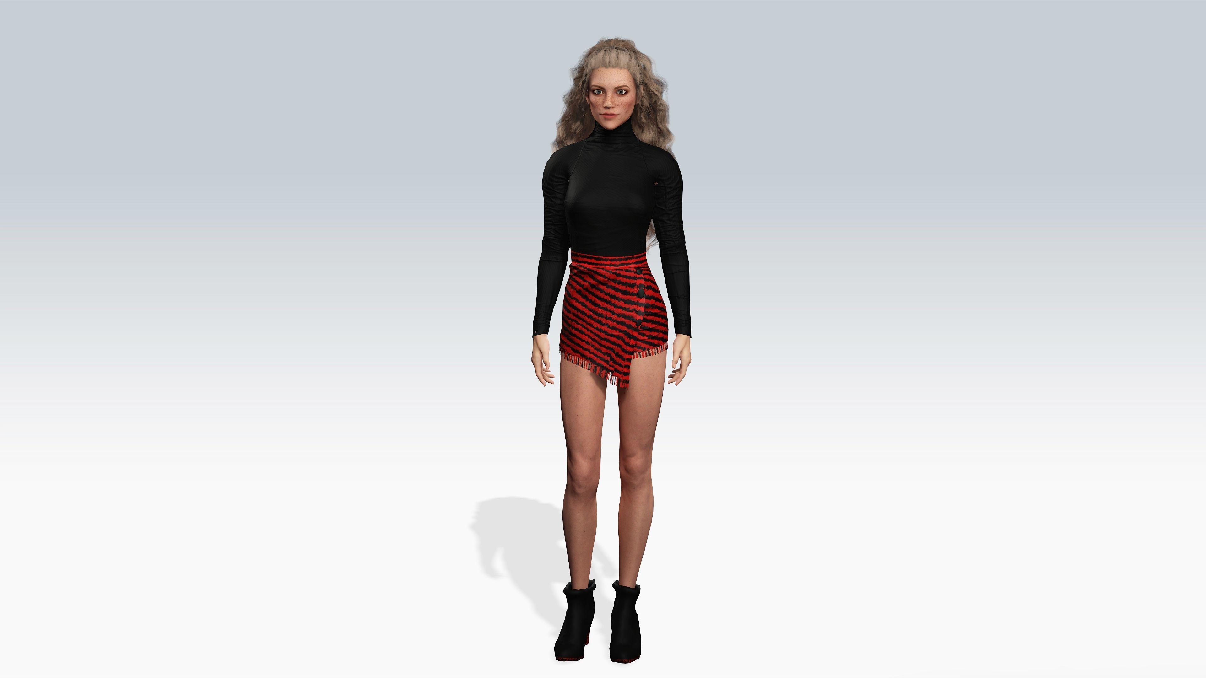 Sexy Character - Fully Rigged 3D model  Low-poly 3D model_4