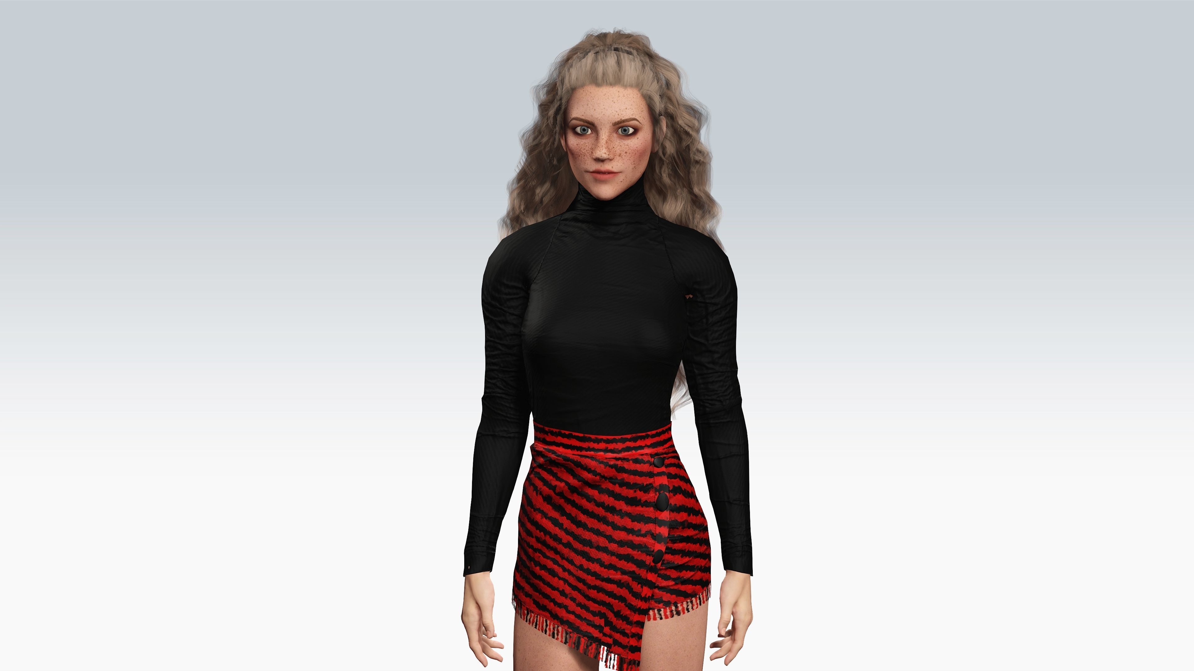 Sexy Character - Fully Rigged 3D model  Low-poly 3D model_2