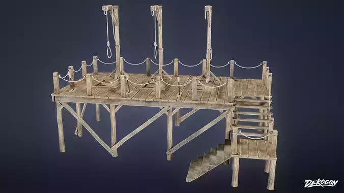 MEDIEVAL - Gallows 01 - LOW POLY