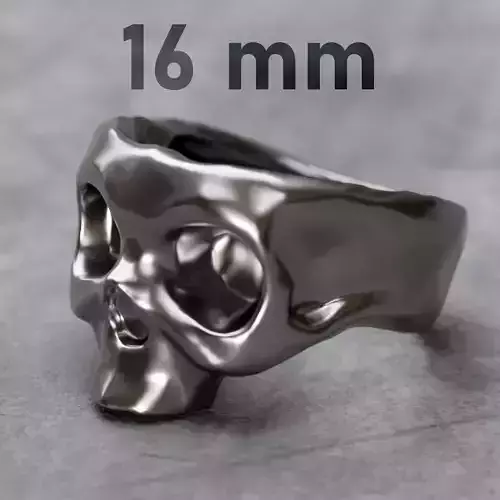 3D Printable Skull Ring for Jewelry
