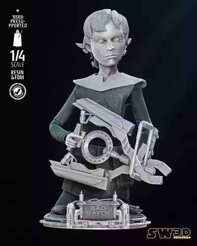 STAR WARS Omega Bust Tested for 3D Printing