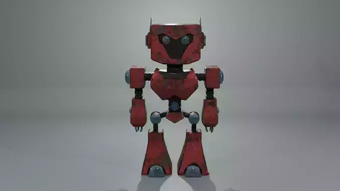 Red Robobot RR-01 - RIGGED 3D model
