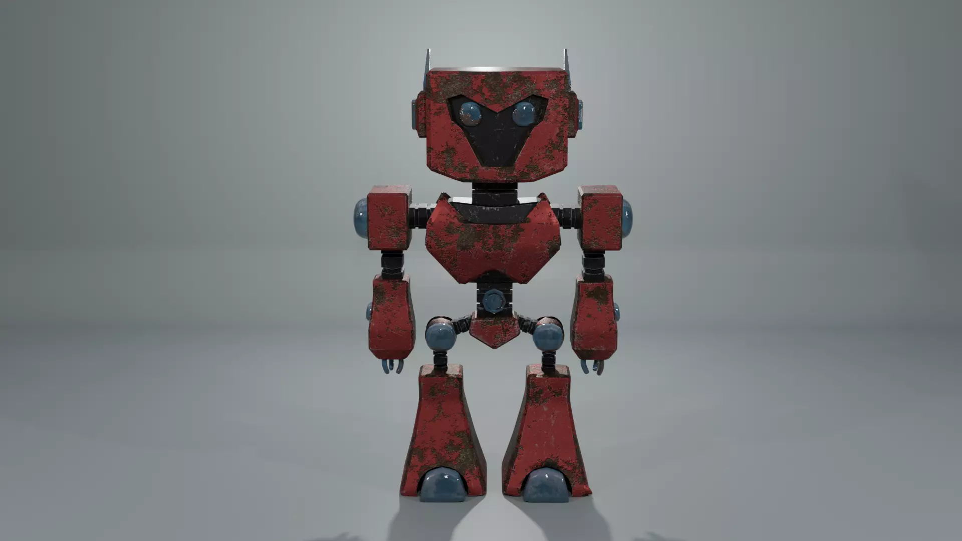 Red Robobot RR-01 - RIGGED 3D model_0