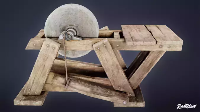 MEDIEVAL - Grindstone 01 - LOW POLY