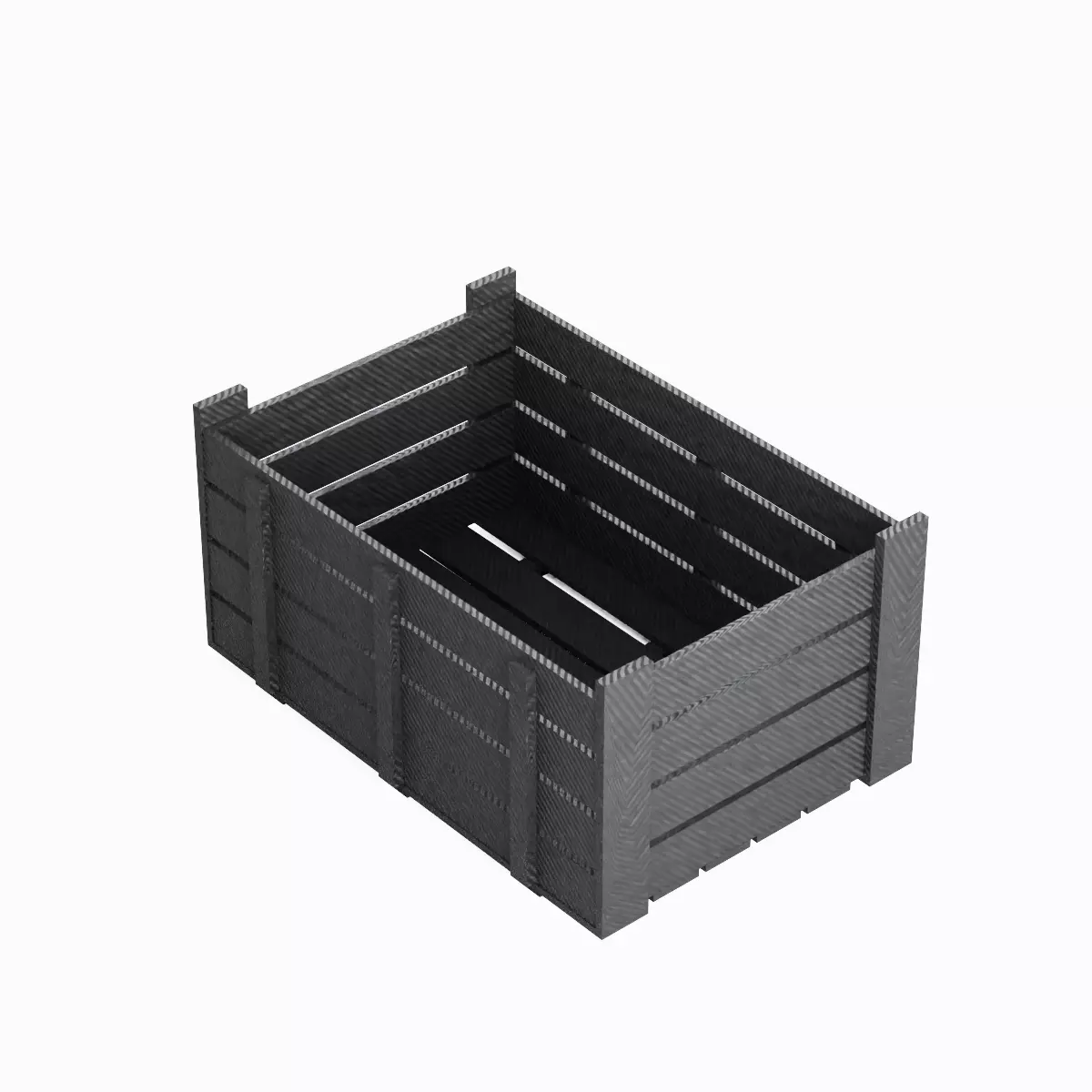 Plastic Crate 02 Low-poly 3D model_0