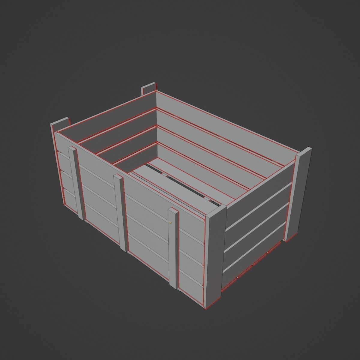 Plastic Crate 02 Low-poly 3D model_13