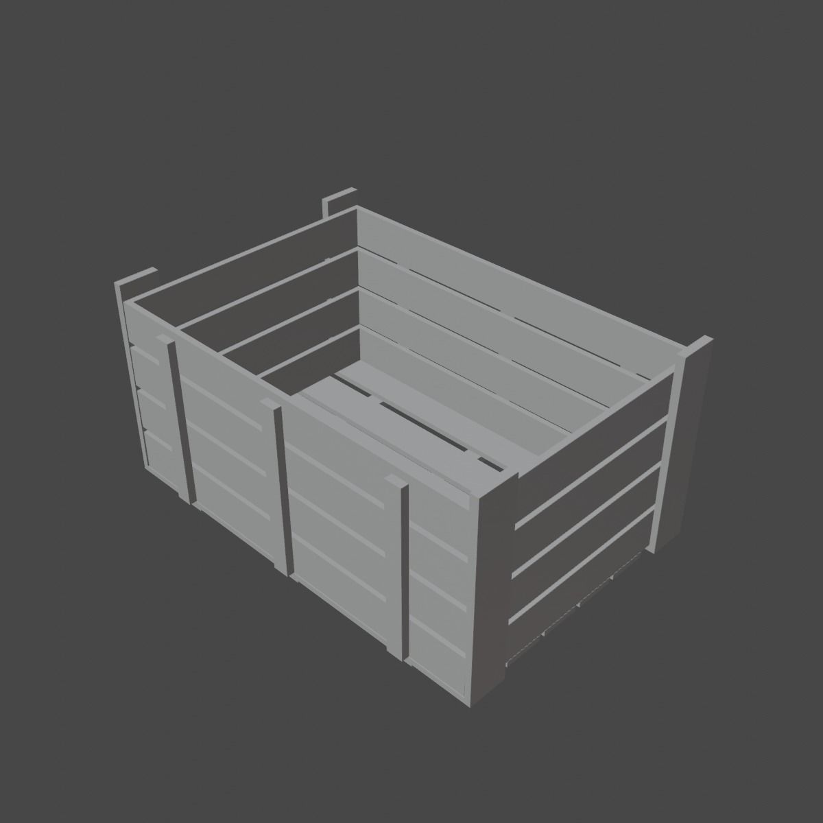 Plastic Crate 02 Low-poly 3D model_12