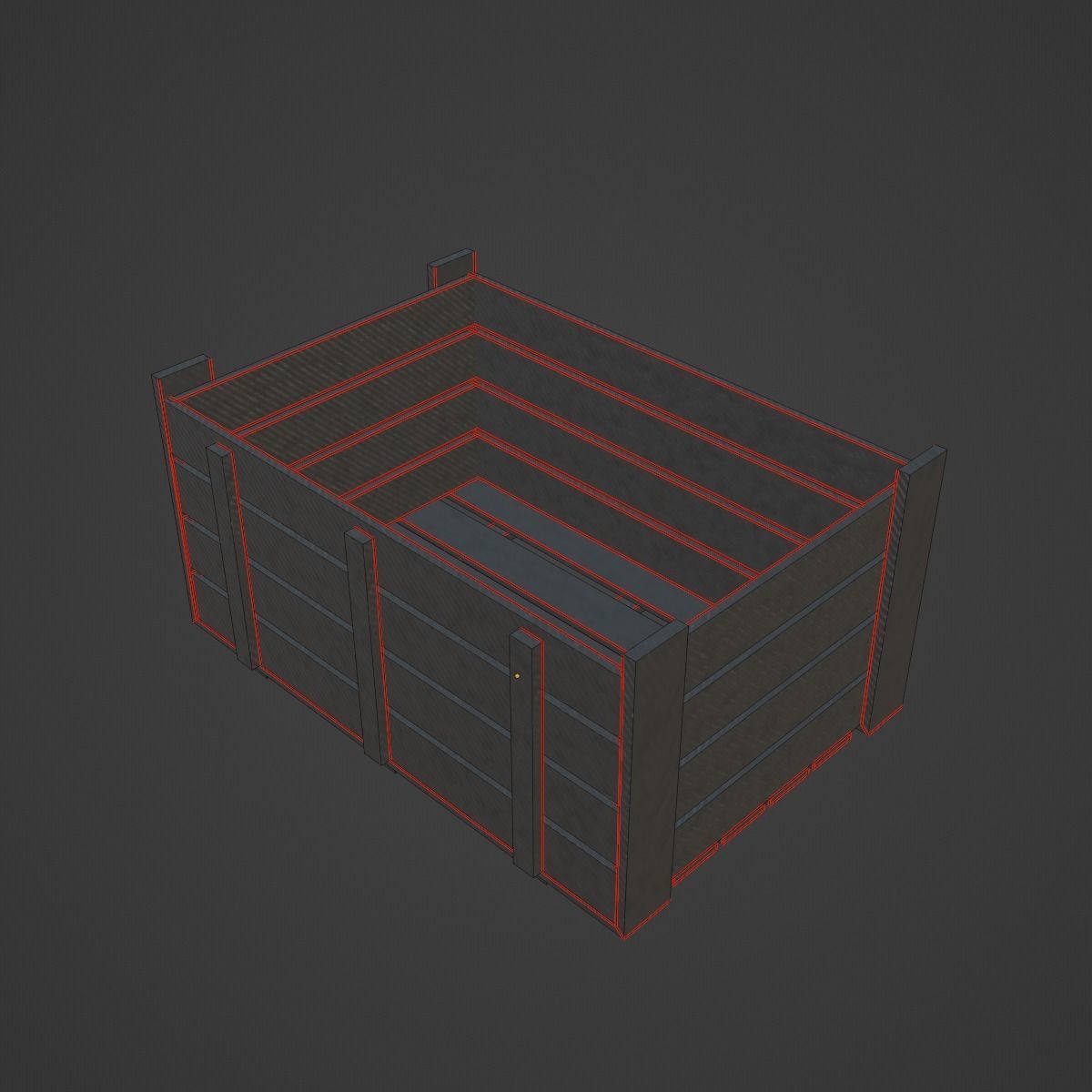 Plastic Crate 02 Low-poly 3D model_11