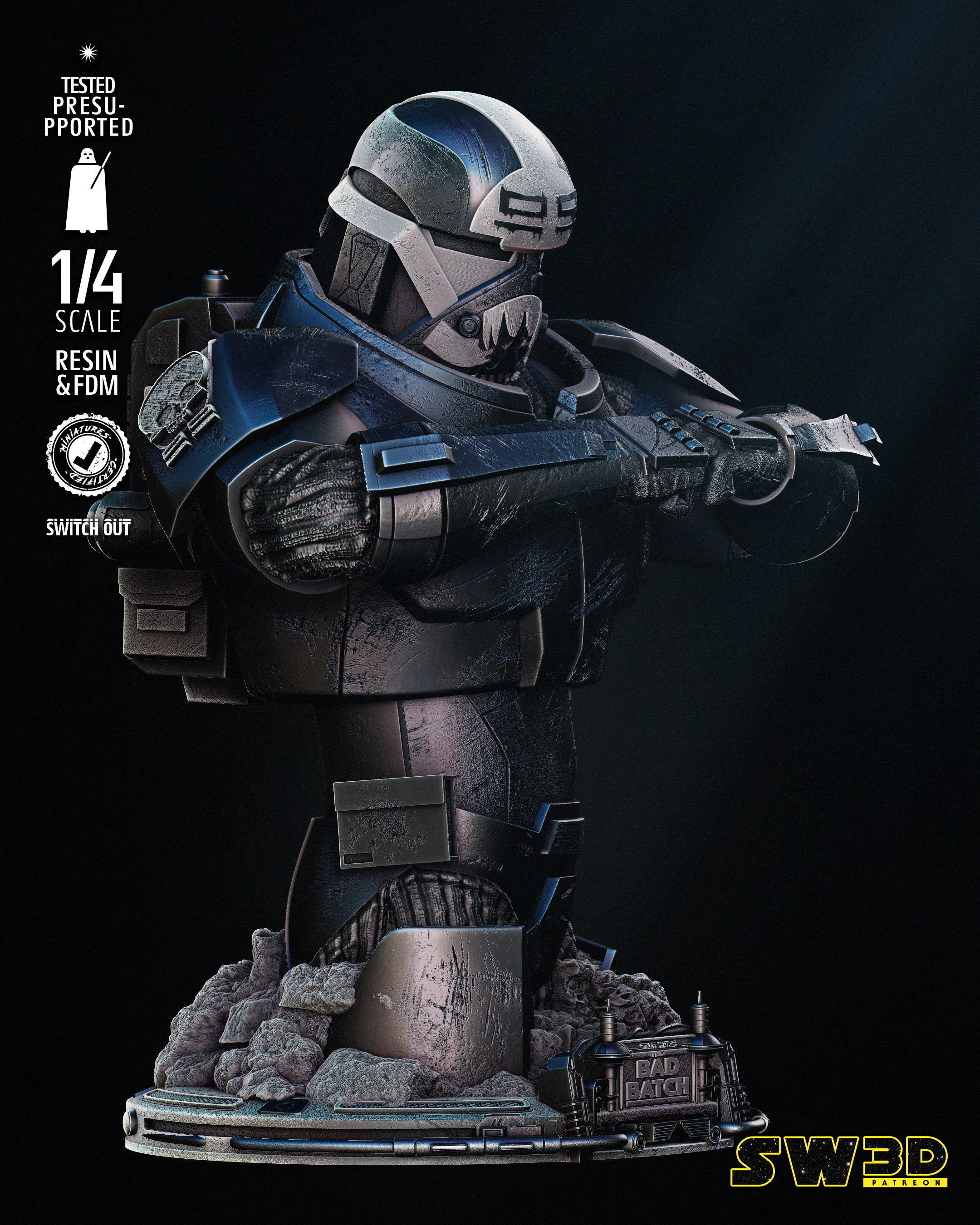 STAR WARS Wrecker Bust Tested for 3D Printing 3D print model_37